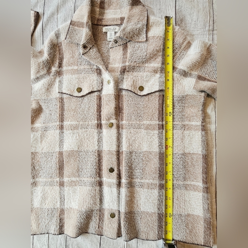 Rachel Zoe Size 1X Soft Cozy Fuzzy Snap Front Shacket Shirt Fall Winter Comfy - Picture 8 of 9
